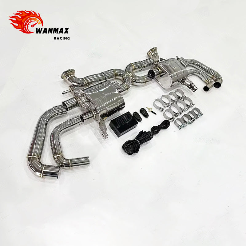 In Stock Mirror Polished SS304 Catback Exhaust System for Audi R8 Gen 2 V10 5.2L 2017-2019 Vacuum Valved