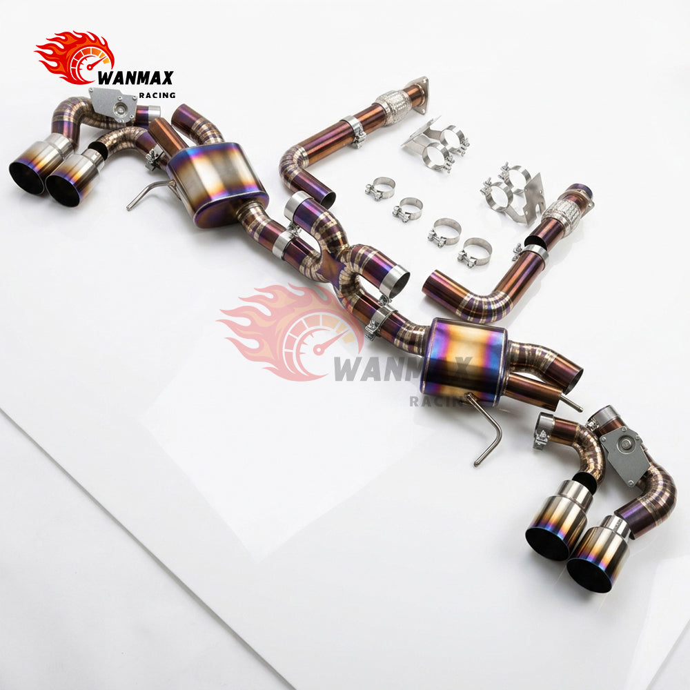 Lightweight Titanium Valved Catback Exhaust System with X-Pipe for Chevrolet Corvette C8 Stingray Z51 6.2L LT2 V8 2020+