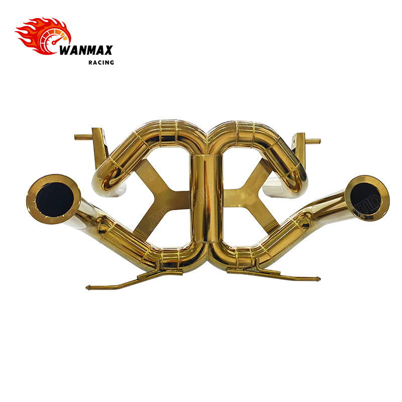 Gold Plated SS304 Rear Catback Exhaust for Lamborghini Aventador LP750-4 SVJ 6.5L NA V12 Supercar