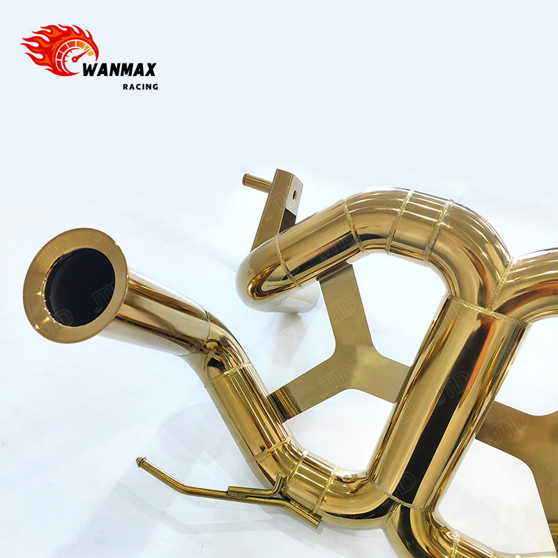 Gold Plated SS304 Rear Catback Exhaust for Lamborghini Aventador LP750-4 SVJ 6.5L NA V12 Supercar