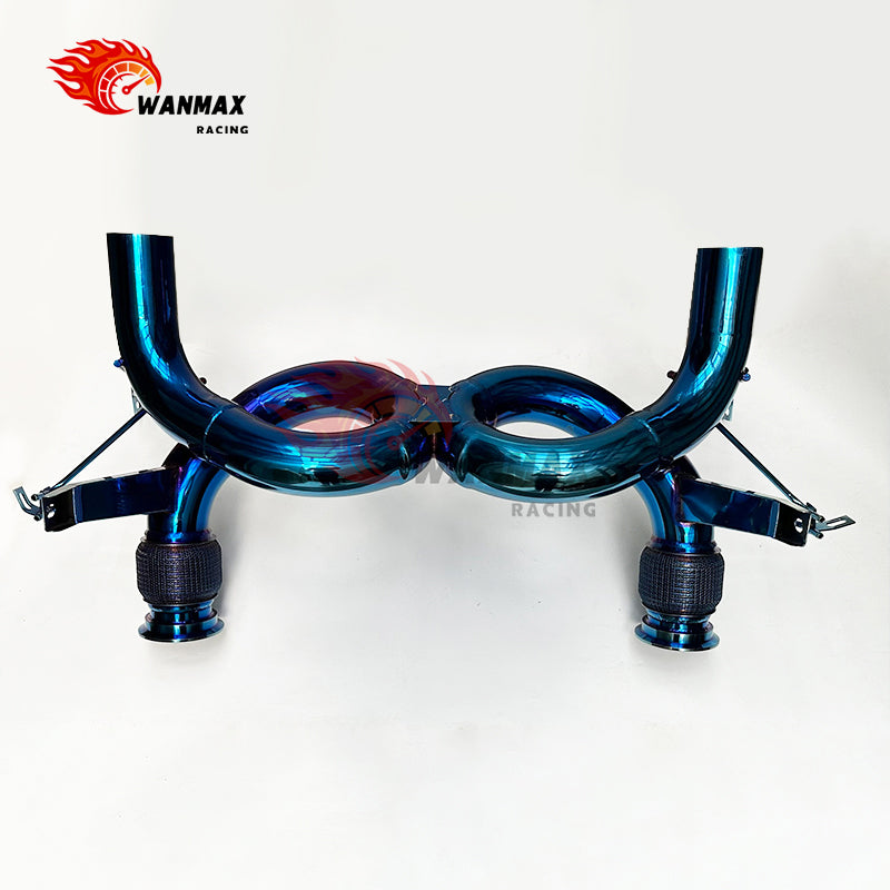 Direct Bolt‑On Electroplated‑Blue 304SS Exhaust System For Lamborghini EVO Racing Performance Upgrade