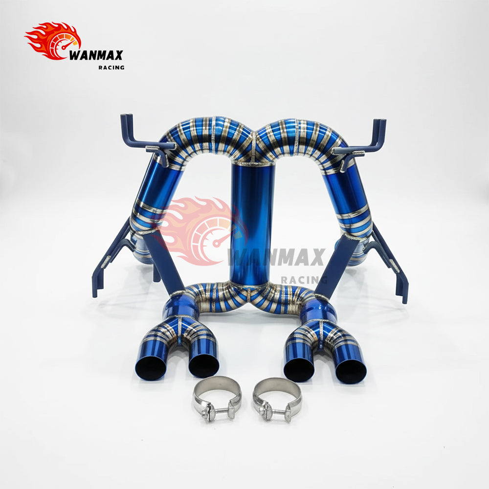 High-Grade Titanium Straight Through Rear Catback Exhaust for Lamborghini Revuelto Hybrid V12 Supercar