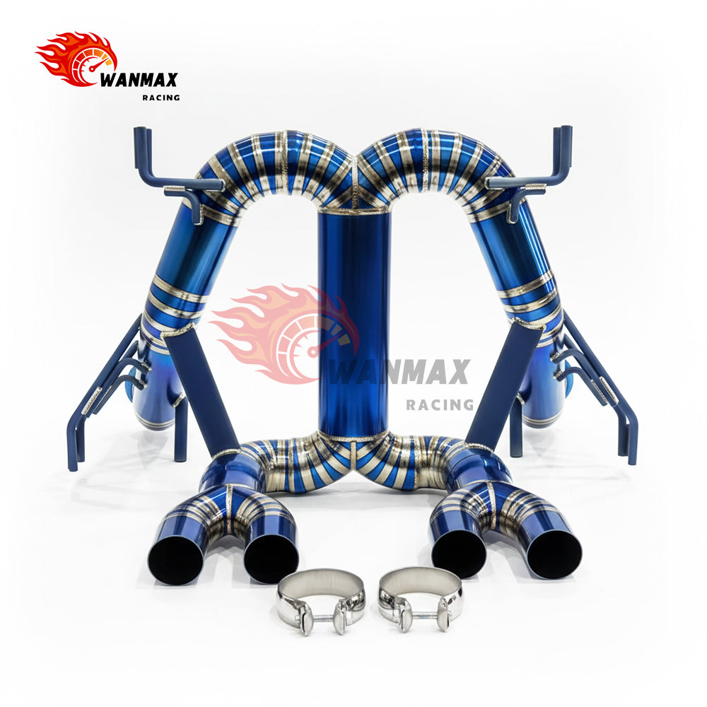 High-Grade Titanium Straight Through Rear Catback Exhaust for Lamborghini Revuelto Hybrid V12 Supercar