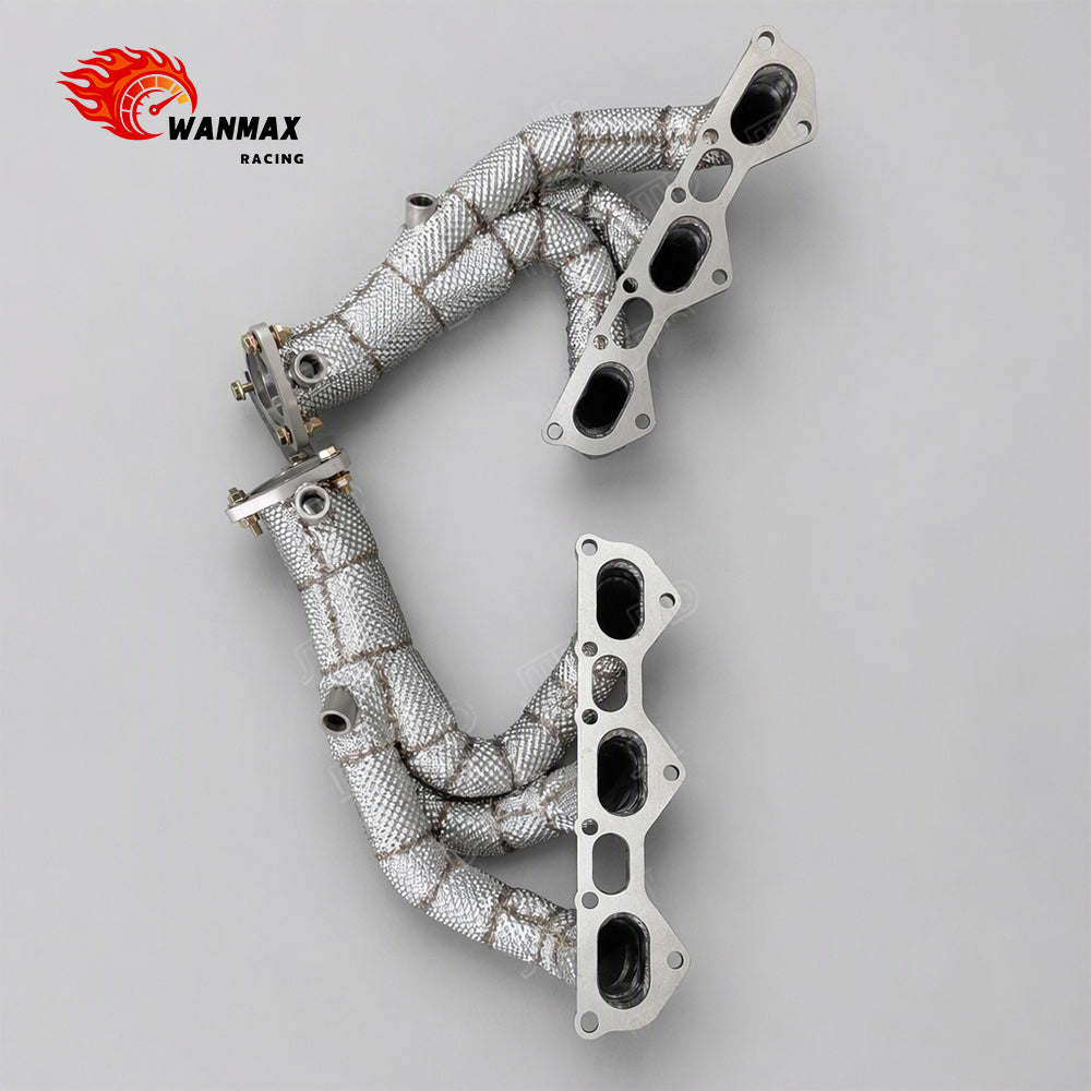 Full Heat Shielded Exhaust Manifold Headers for Porsche 718 GT4 Spyder 4.0L 2020+ T304 Stainless Steel Equal Length 3-into-1
