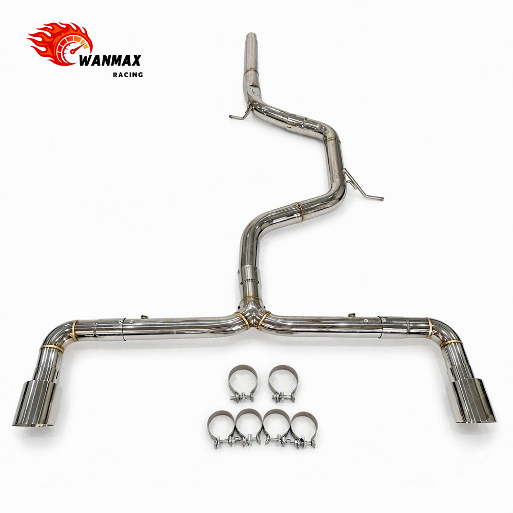Premium Stainless Steel Catback Exhaust System for VW Golf MK8 MK8.5 GTI 2.0T 2021+ Straight-Through with Silver Tips