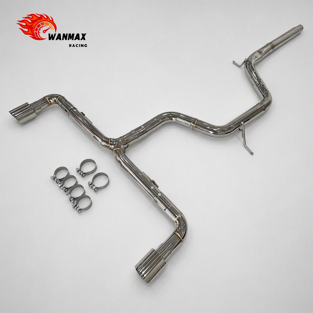 Premium Stainless Steel Catback Exhaust System for VW Golf MK8 MK8.5 GTI 2.0T 2021+ Straight-Through with Silver Tips