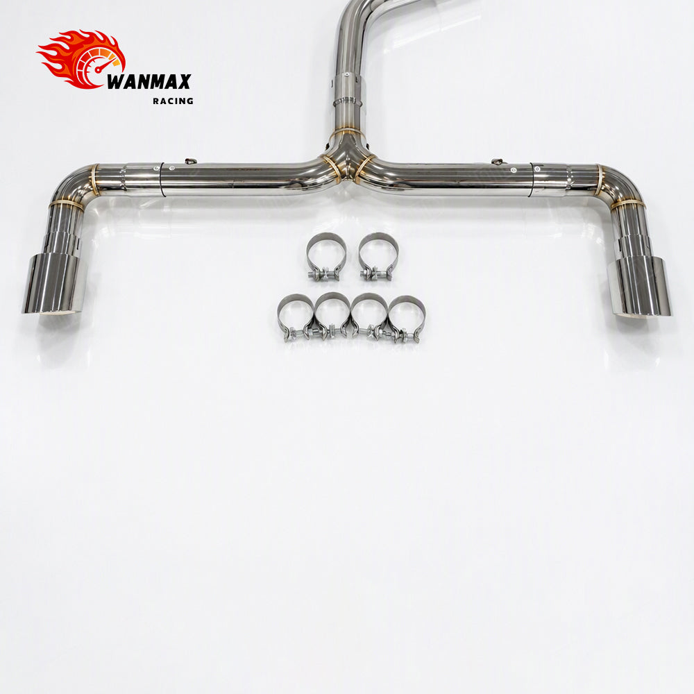 Premium Stainless Steel Catback Exhaust System for VW Golf MK8 MK8.5 GTI 2.0T 2021+ Straight-Through with Silver Tips