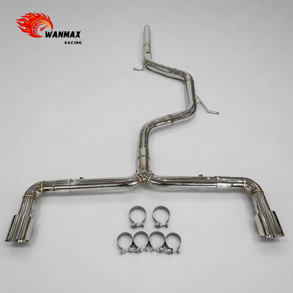 Premium Stainless Steel Catback Exhaust System for VW Golf MK8 MK8.5 GTI 2.0T 2021+ Straight-Through with Silver Tips