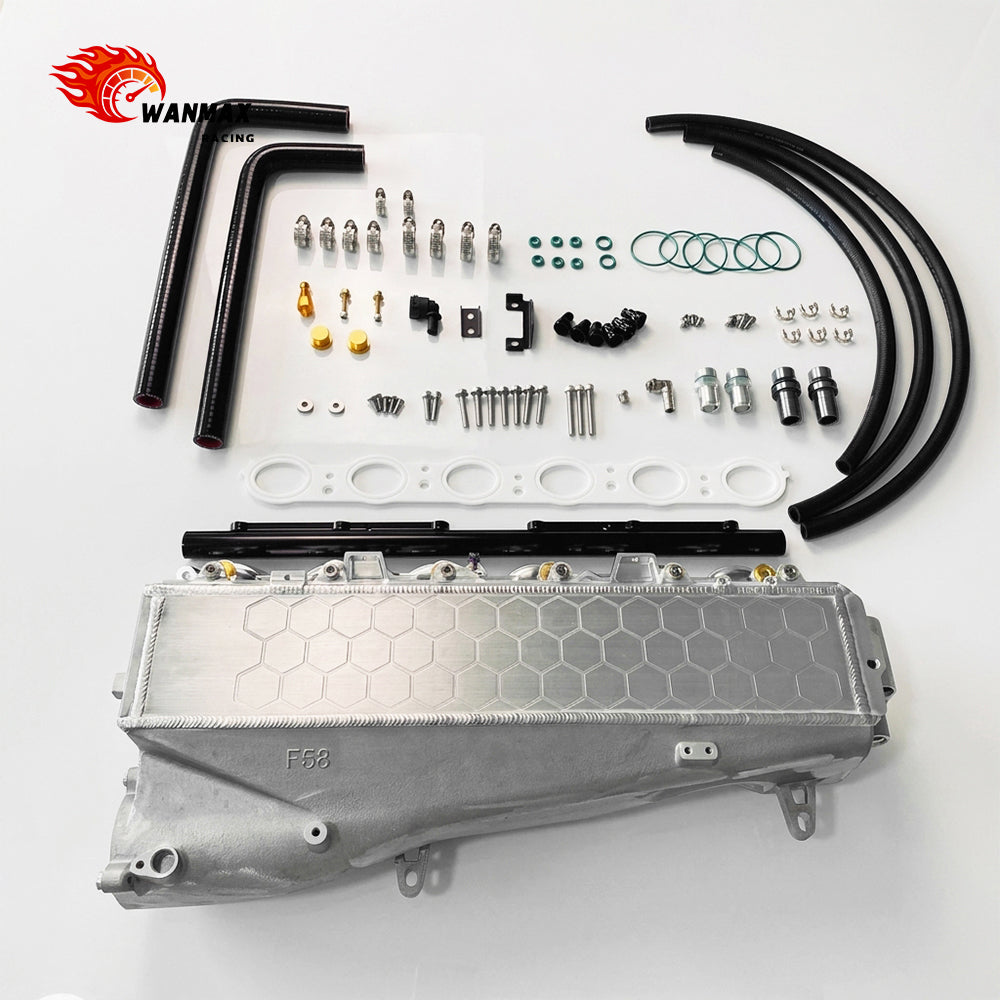 Semi-Cast Aluminum Integrated Water-To-Air Intercooler Intake Manifold with Fuel Rail for BMW Gen1 B58 3.0L Turbo F-Chassis M140i M240i 340i 440i