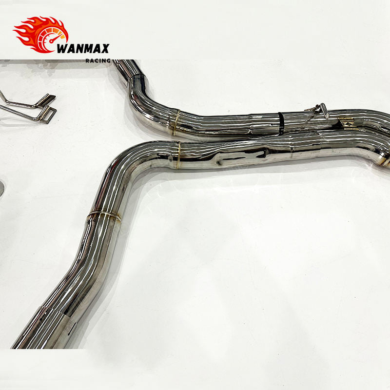 SS304 Electronic Valved Catback Exhaust for 2019+ Audi C8 RS6 RS7 4.0T Twin Turbo V8 US Spec with Optional Gloss Carbon Fiber Tips