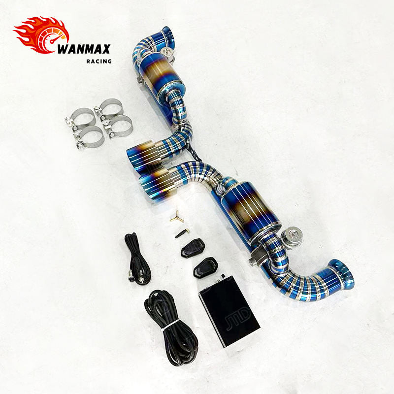 Burnt Blue Full Titanium Dual Valved Catback Exhaust for Porsche 911 GT3 991 4.0L Naturally Aspirated Flat-Six
