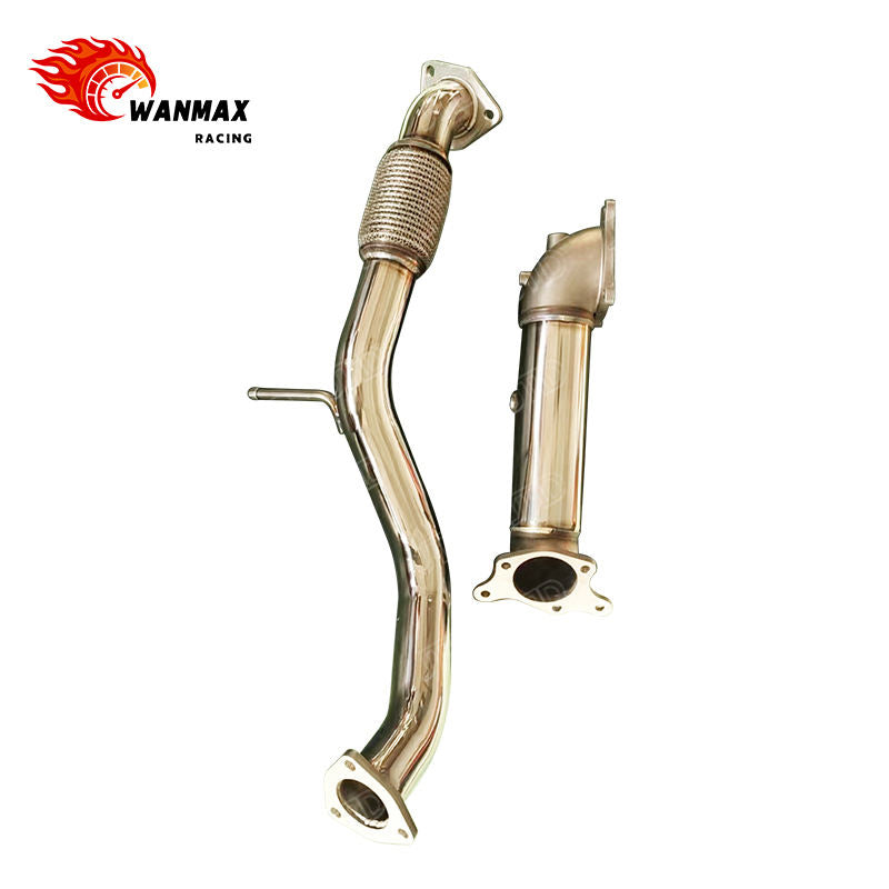 Mirror Polished 304 Stainless Steel High Flow Exhaust Downpipe & Front Pipe for Honda Civic Type R FK8 FL5 2.0T 2017+