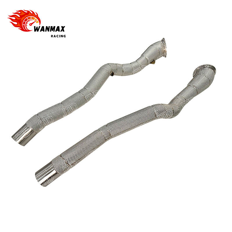 Stainless Steel Straight Pipe Exhaust Downpipe for Ferrari F12 812 Race Pipes with Heat Shield