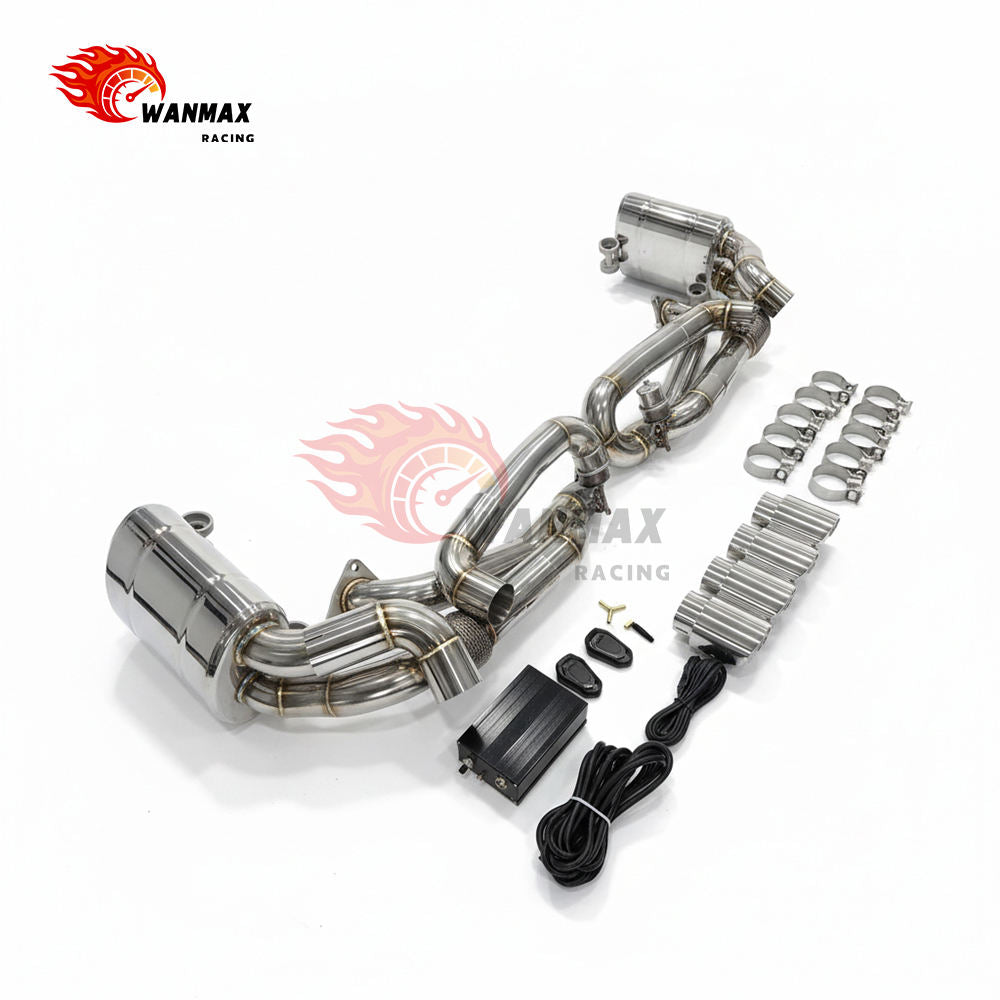 Vacuum Valved Catback Exhaust with Stainless Tips for Porsche 991.1 Carrera Naturally Aspirated Flat Six Mirror Polished SS304