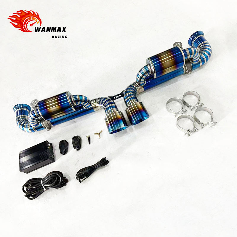 Burnt Blue Full Titanium Dual Valved Catback Exhaust for Porsche 911 GT3 991 4.0L Naturally Aspirated Flat-Six