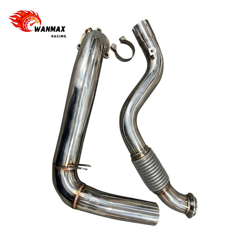 Performance 304 Stainless Steel Exhaust Downpipe with Flex Bellow for Mercedes-Benz CLA C117 CLA200 CLA250 1.6T 2.0T