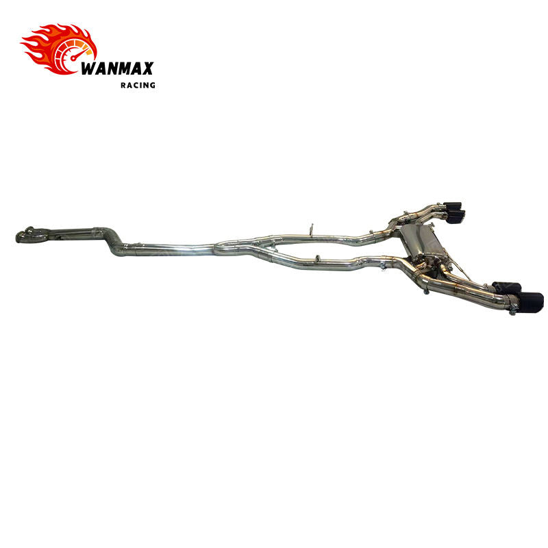Polished SS304 Valvetronic Catback Exhaust for BMW F97 X3M F98 X4M S58 3.0L with Quad Carbon Tips