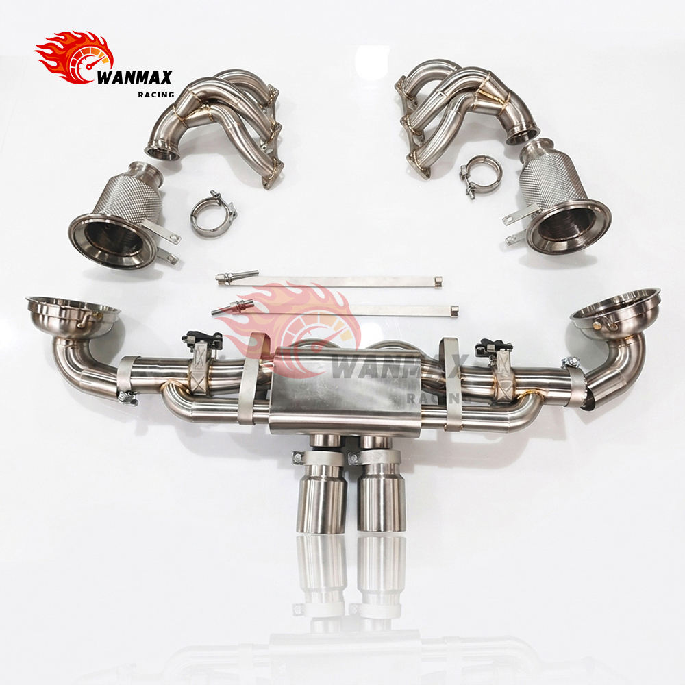 Performance T304 Stainless Steel Valved Full Exhaust System with Racing Headers for Porsche 911 992 GT3 4.0L
