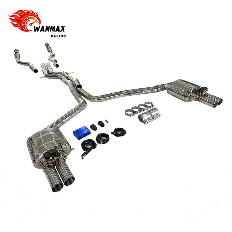 Mirror Polished SS304 Electronic Valved Exhaust System for Audi C7 C7.5 RS6 RS7 4.0T Twin Turbo V8 2013-2018