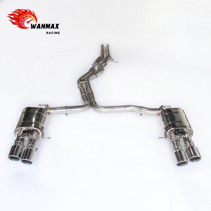 Performance T304 Stainless Steel Valvetronic Catback Exhaust System with X-Pipe for Audi S6 C7 4.0T V8 Twin Turbo