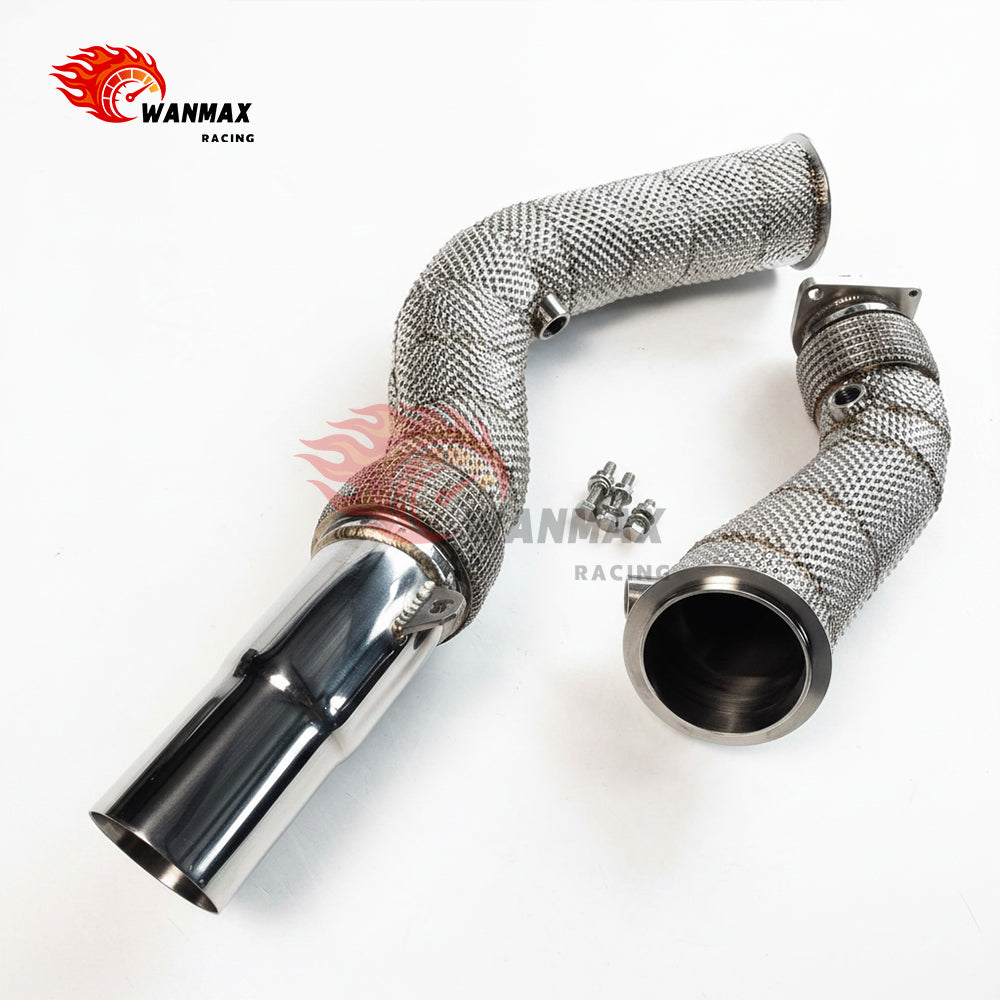 Heat Shield Wrapped SS304 Turbo Downpipe for BMW F80 M3 F82 F83 M4 F87 M2 Competition S55 3.0T 2014-2020