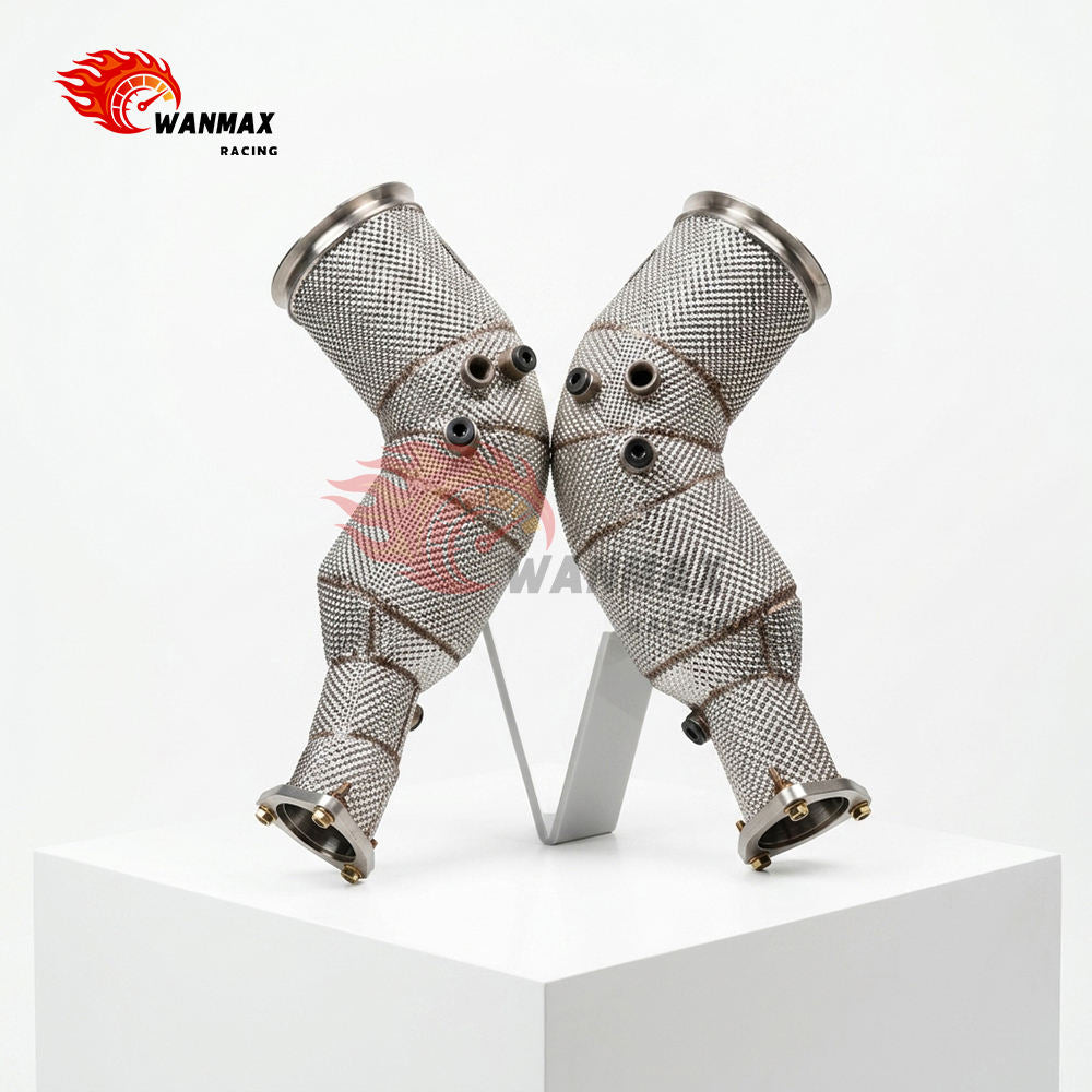 T304 Heat-Shielded Performance Downpipe Pair for Audi RS6/RS7 C8 4.0L V8 Twin-Turbo OPF 2020-2026