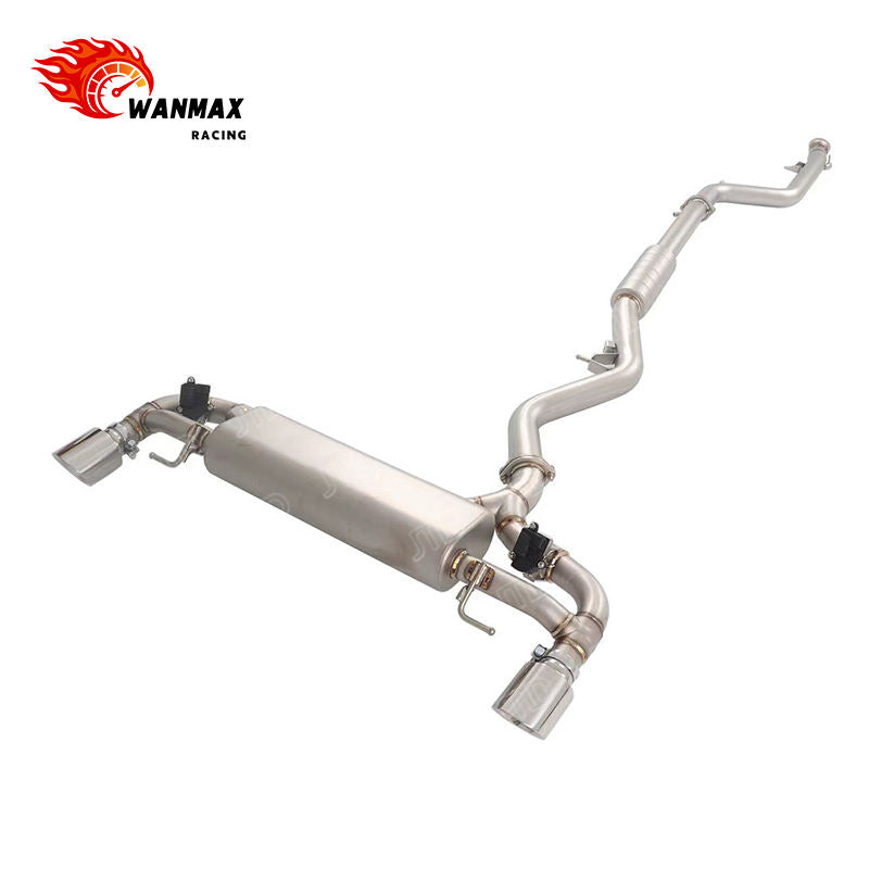 Sandblasted SS304 Valvetronic Catback Exhaust for BMW G22 G23 G26 420i 425i 430i B48 2.0L Turbo with Silver Tips