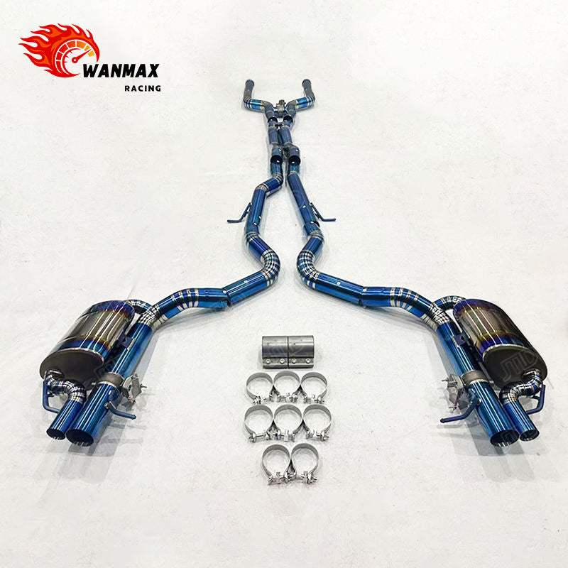 Full Titanium Y-Pipe OEM Triple Vacuum Valved Catback Exhaust for Mercedes E63 AMG W213 2016-2023 4.0T Twin Turbo V8