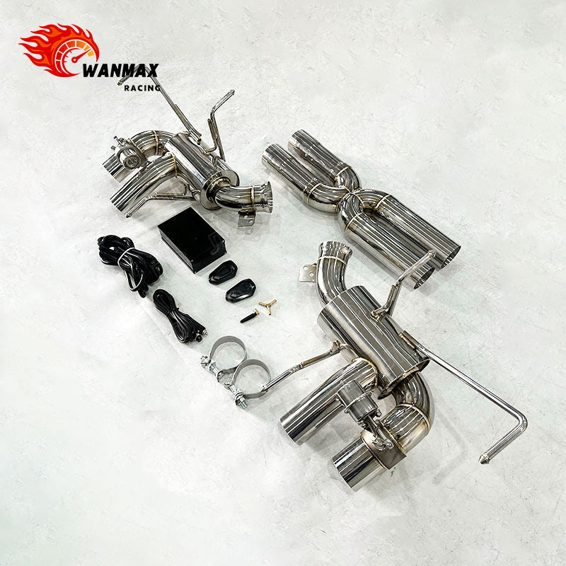 Mirror Polished Catback Exhaust for Ferrari 812 Superfast GTS 6.5L Naturally Aspirated V12 SS304 X-Pipe Muffler OEM Vacuum Valved
