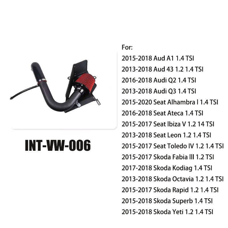 Performance Aluminum Cold Air Intake System Kit with Heat Shield for Audi A1 A3 Q2 Q3 Seat Leon Skoda Octavia EA211 1.2T 1.4T