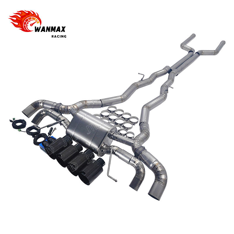 Raw Titanium Valved Catback Exhaust System for BMW M8 F91 F92 F93 4.4T Tuning Performance Valvetronic Muffler Carbon Tips