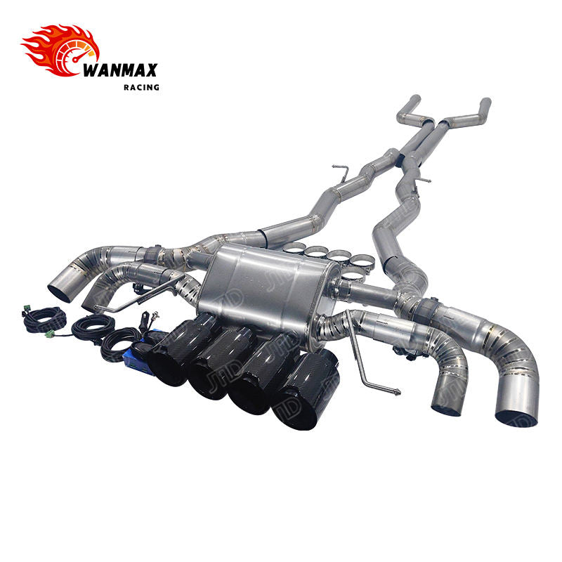 Raw Titanium Valved Catback Exhaust System for BMW M8 F91 F92 F93 4.4T Tuning Performance Valvetronic Muffler Carbon Tips