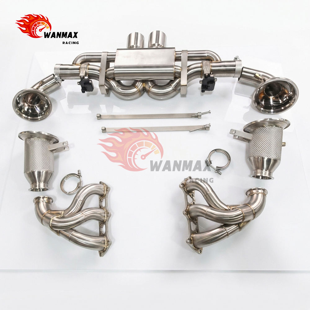 Performance T304 Stainless Steel Valved Full Exhaust System with Racing Headers for Porsche 911 992 GT3 4.0L
