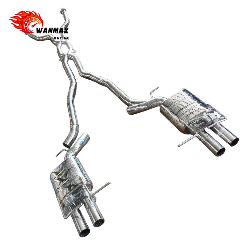 Exhaust Catback with X-Pipe Dual Rear Mufflers for BMW E60 M5 5.0L S85 V10 Stainless Steel Quad Tip Upgrade