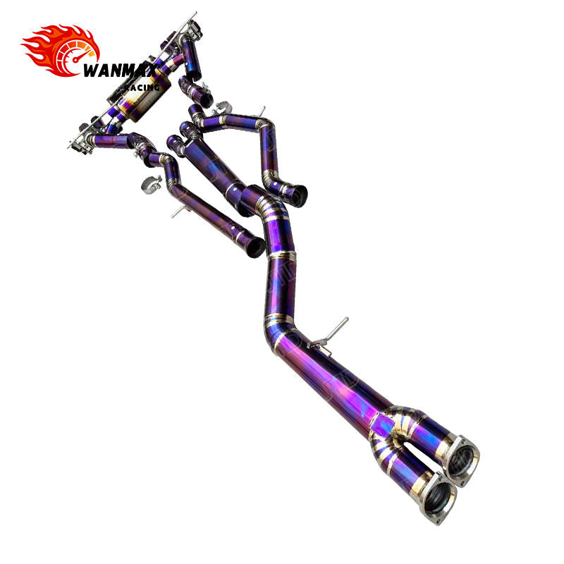 Burnt Purple Titanium Valved Catback Exhaust for BMW M3 G80 M4 G82 S58 Muffler Pipe with Quad Tips