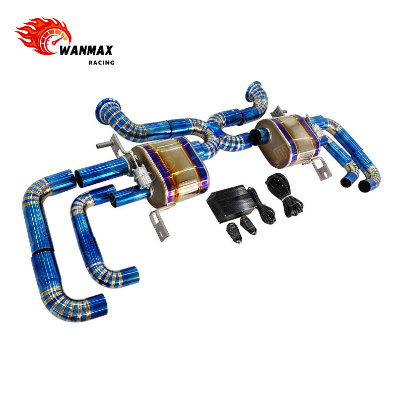 Full Titanium X-Pipe Vacuum Valved Catback Exhaust for 2017-2019 Audi Gen 2 R8 V10 5.2L Naturally Aspirated Supercar