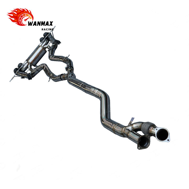 Polished SS304 Valvetronic Catback Exhaust System for BMW G80 M3 G82 M4 G87 M2 S58 3.0L with Gloss Black Tips