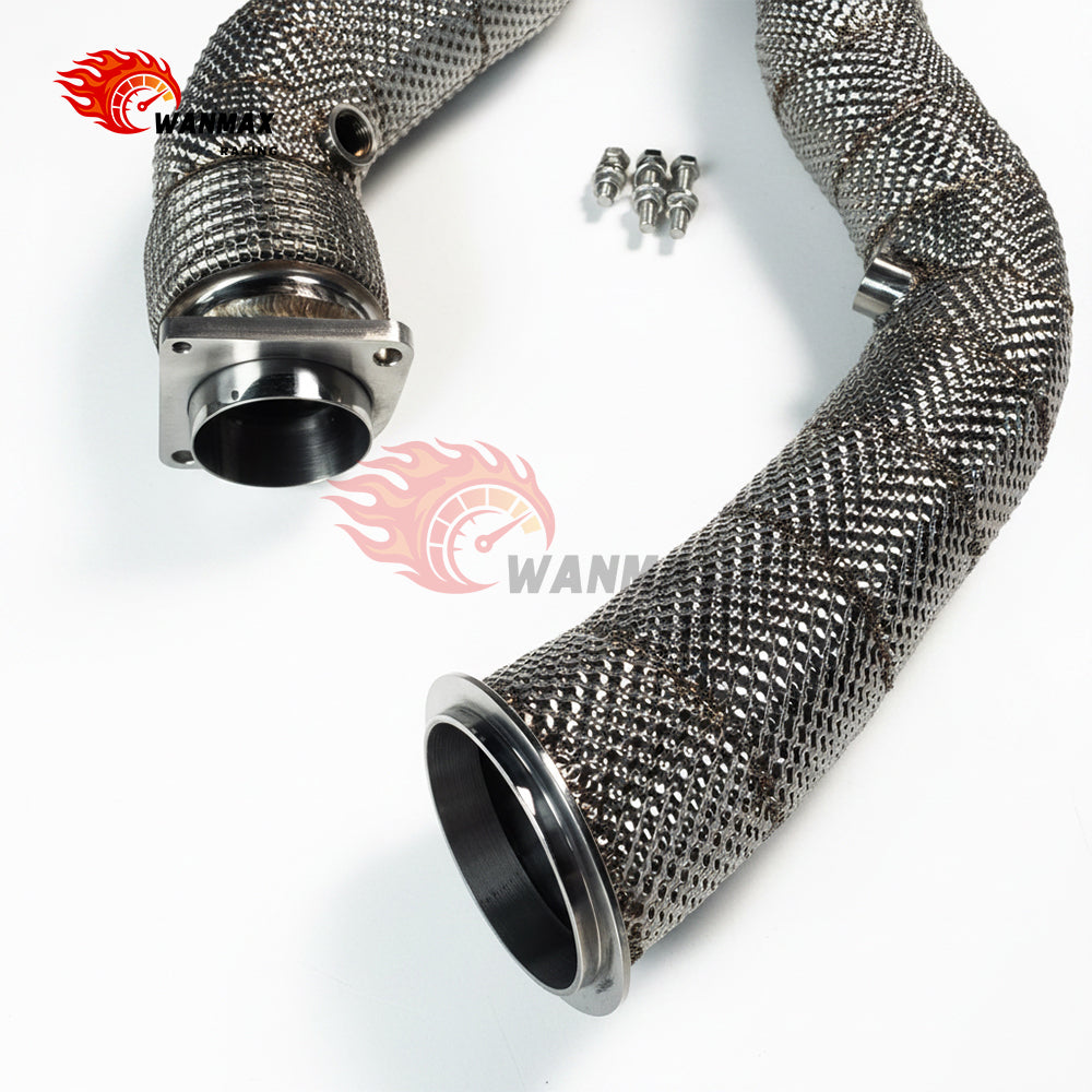 Heat Shield Wrapped SS304 Turbo Downpipe for BMW F80 M3 F82 F83 M4 F87 M2 Competition S55 3.0T 2014-2020