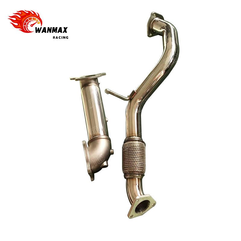 Mirror Polished 304 Stainless Steel High Flow Exhaust Downpipe & Front Pipe for Honda Civic Type R FK8 FL5 2.0T 2017+