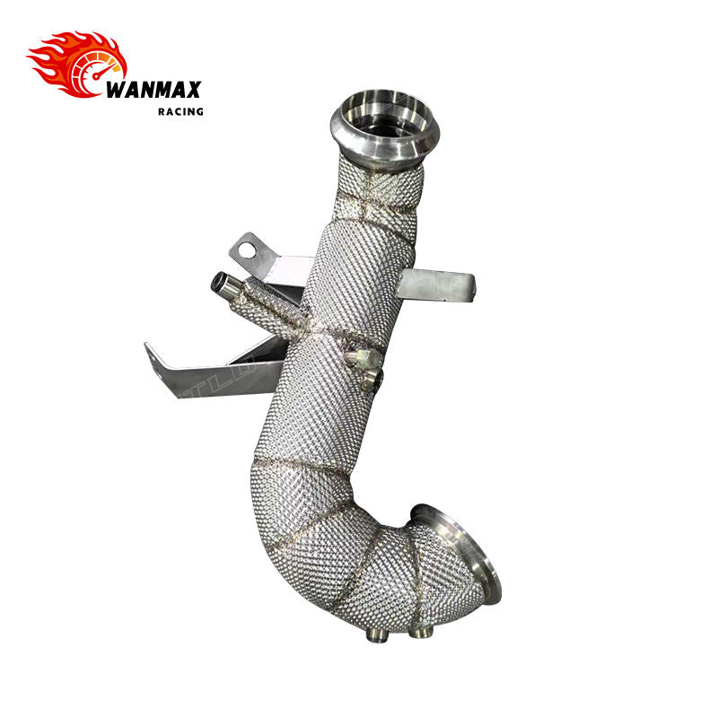 High-Performance Exhaust DownPipe for Mercedes A45 CLA45 GLA45 AMG W177 2.0T Turbo Full Heat Shield SS304 Front Downpipe