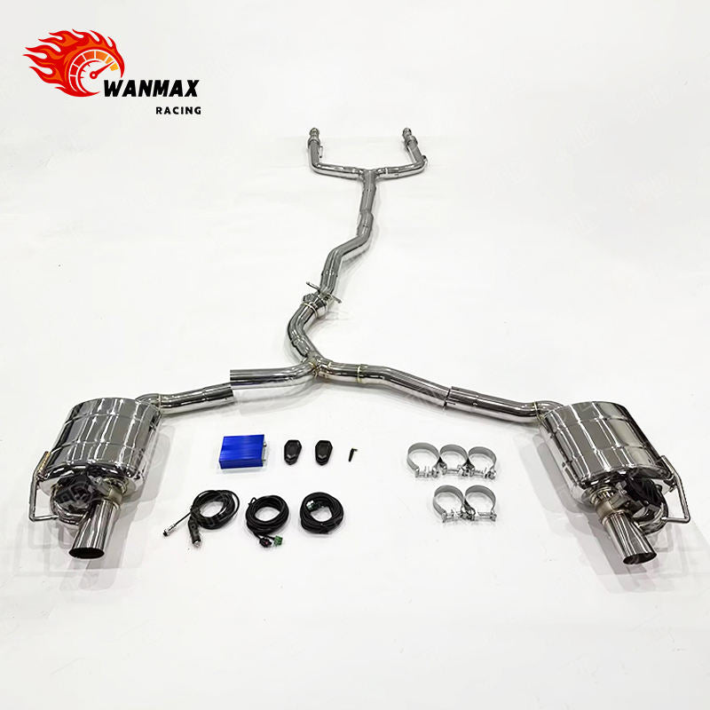 Mirror Polished SS304 Electronic Valved Catback Exhaust for 2015-2023 Mercedes-Benz W205 C43 AMG 3.0T Twin Turbo V6