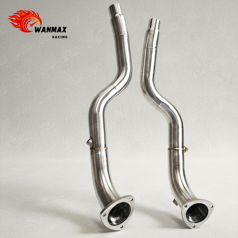 High-Performance Stainless Steel Exhaust Downpipe for Maserati GranTurismo MC Stradale 4.7L V8 Valved Catback with Sport Quad Tips