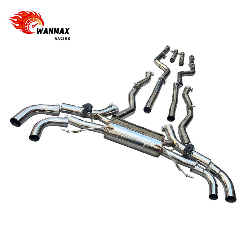 Direct Flange Plug-In Electronic Valved Catback Exhaust for BMW X5M F95 X6M F96 2019+ 4.4L S63 V8 with Stainless Tips