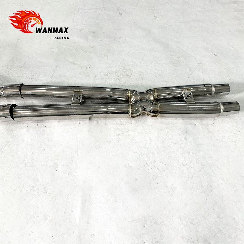 Mirror Polished SS304 Catback Exhaust for Ford Mustang GT 5.0L NA V8 Electronic Valved with Polished Quad Tips