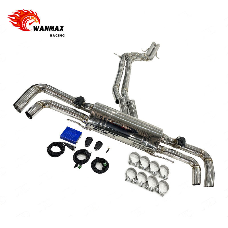 Mirror Polished SS304 Electronic Valved Catback Exhaust for Audi RSQ8 4.0T Twin Turbo V8 Performance SUV