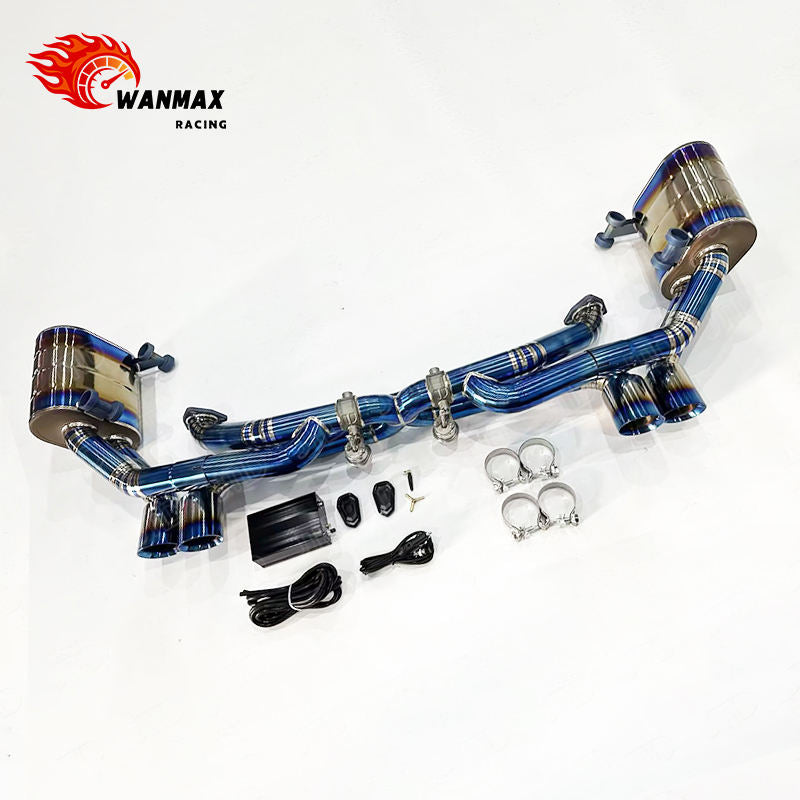 Full Titanium X-Pipe Vacuum Valved Catback Exhaust for Porsche 997.2 Carrera Naturally Aspirated Flat Six Fast Shipping