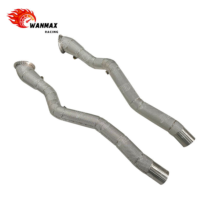 Stainless Steel Straight Pipe Exhaust Downpipe for Ferrari F12 812 Race Pipes with Heat Shield
