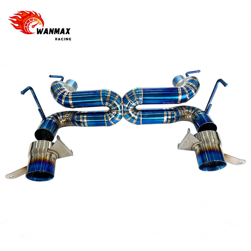 Non-Valved Straight Pipe Catback Exhaust for Ferrari 488 GTB Spider 3.9T Twin Turbo V8 Full Titanium
