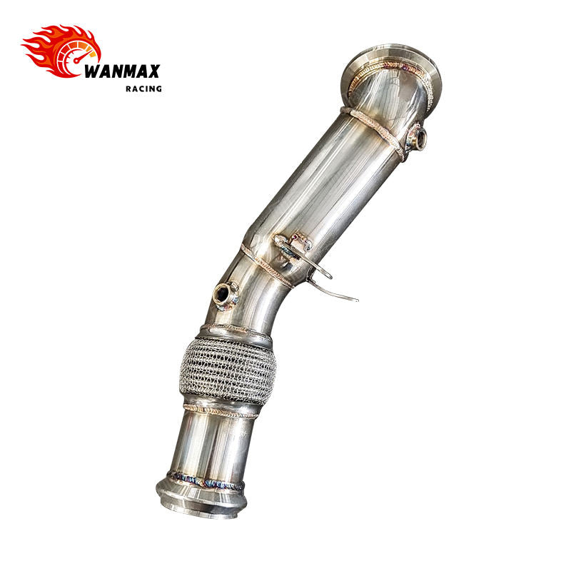 Mirror Polished Exhaust Downpipe With Flex Bellows for BMW G30 5 Series B48 2.0L Turbo