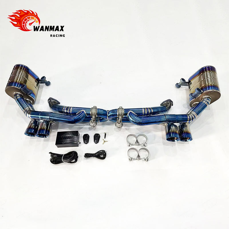 Full Titanium X-Pipe Vacuum Valved Catback Exhaust for Porsche 997.2 Carrera Naturally Aspirated Flat Six Fast Shipping